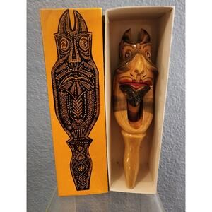 VTG 1968 Wooden Devil Nut Cracker W/Original‎ Box
